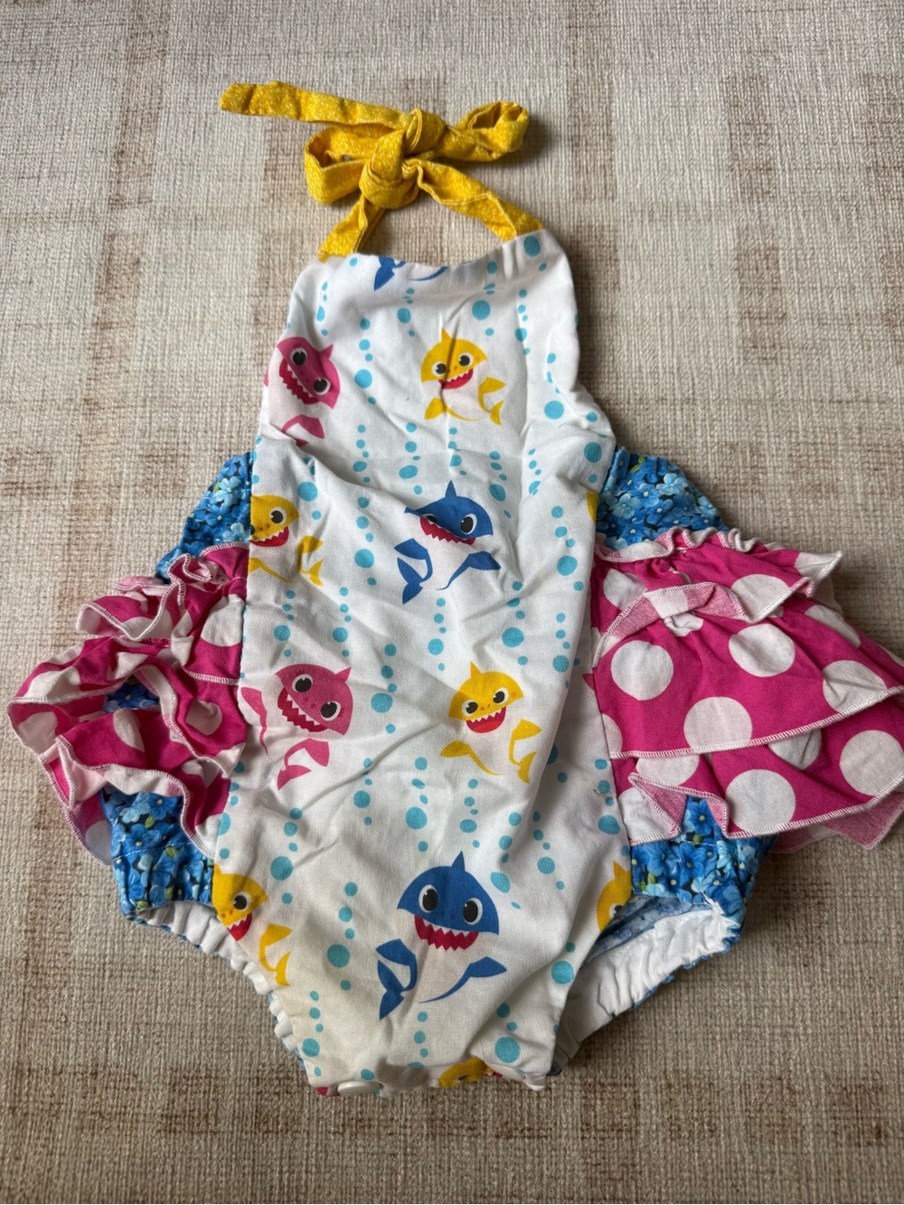 Baby Shark Halter Ruffle Romper